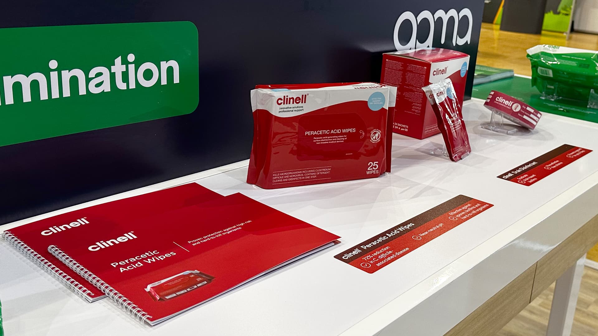 Clinell Peracetic Acid Wipes on display at IPS Conference