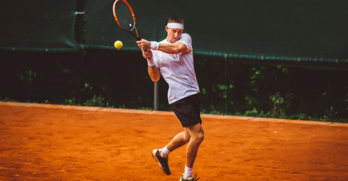 man playing tennis